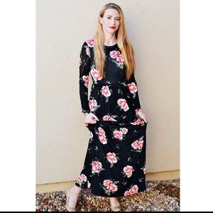 SALE! NWT Black Floral Maxi Dress Reborn J